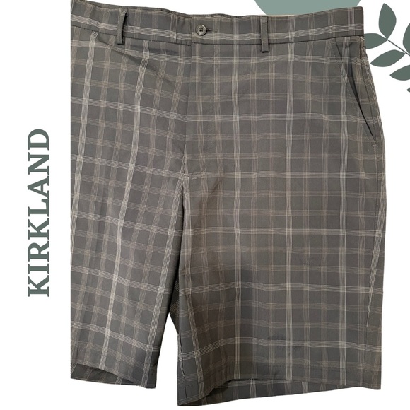 🛍️ 3/$40 Kirkland Men’s Plaid Golf Shorts | Flat Front Performance Fit Size 40 - Picture 3 of 5